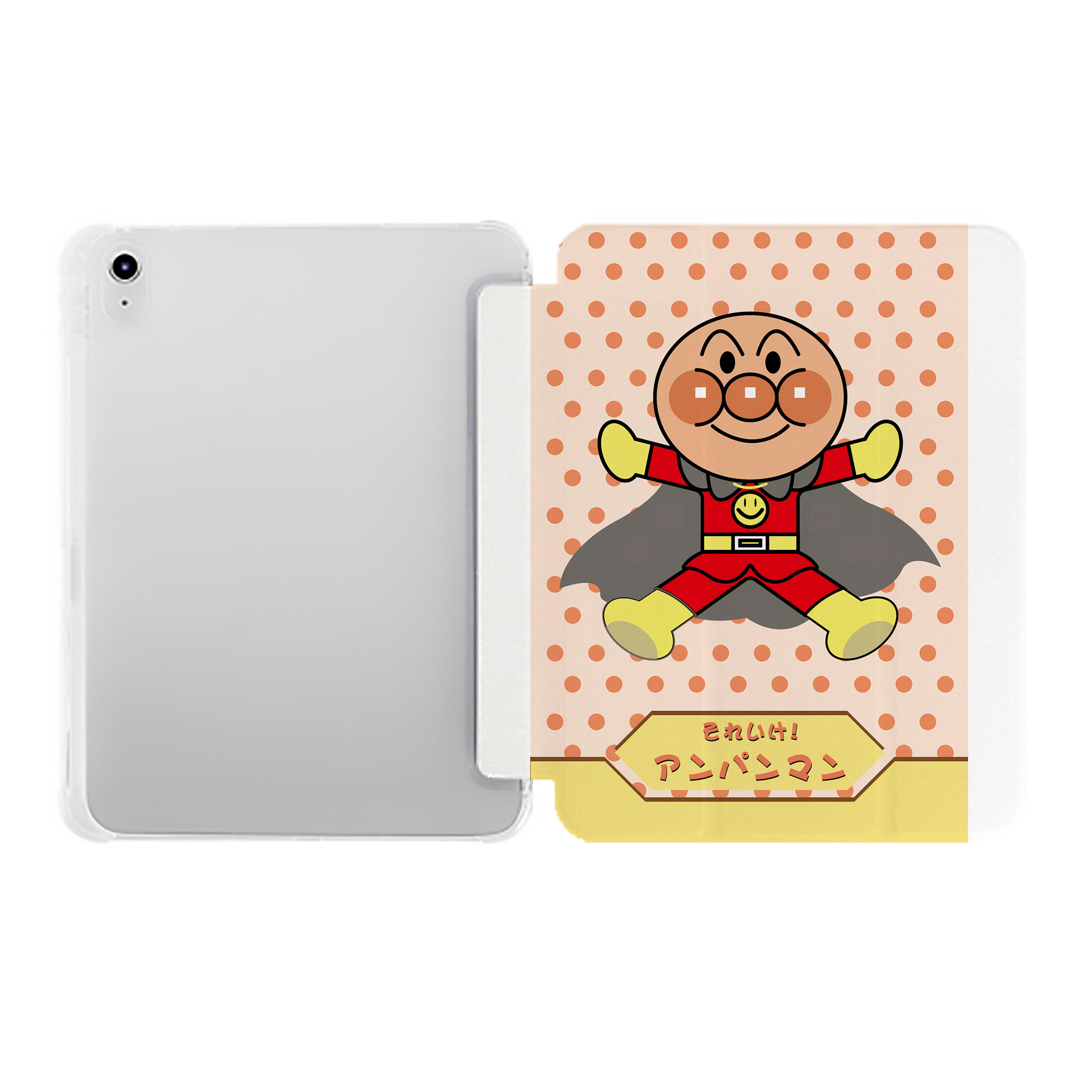 （画像用） アンパンマン Anpanman IPad ケース ペン収納付き 三つ折りスタンド PUレザー×シリコン 対応機種9.5/10.5/10.9インチ